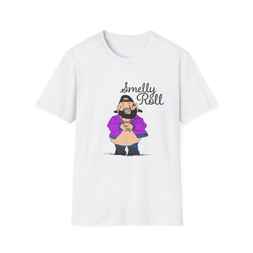 Smelly Roll Graphic Tee – Funny Belly Reveal Cartoon T-Shirt