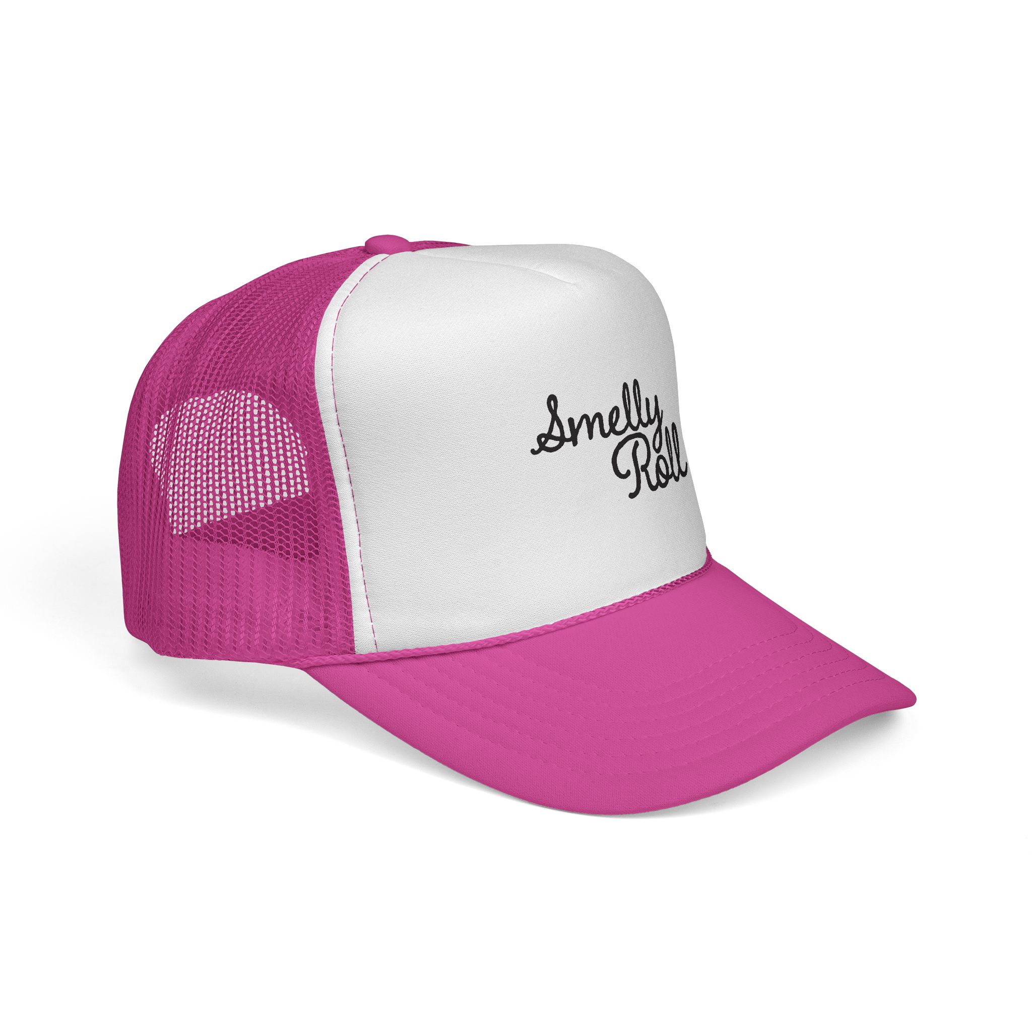 Smelly Roll Trucker Cap — Retro Script Mesh Baseball Hat - Image 6