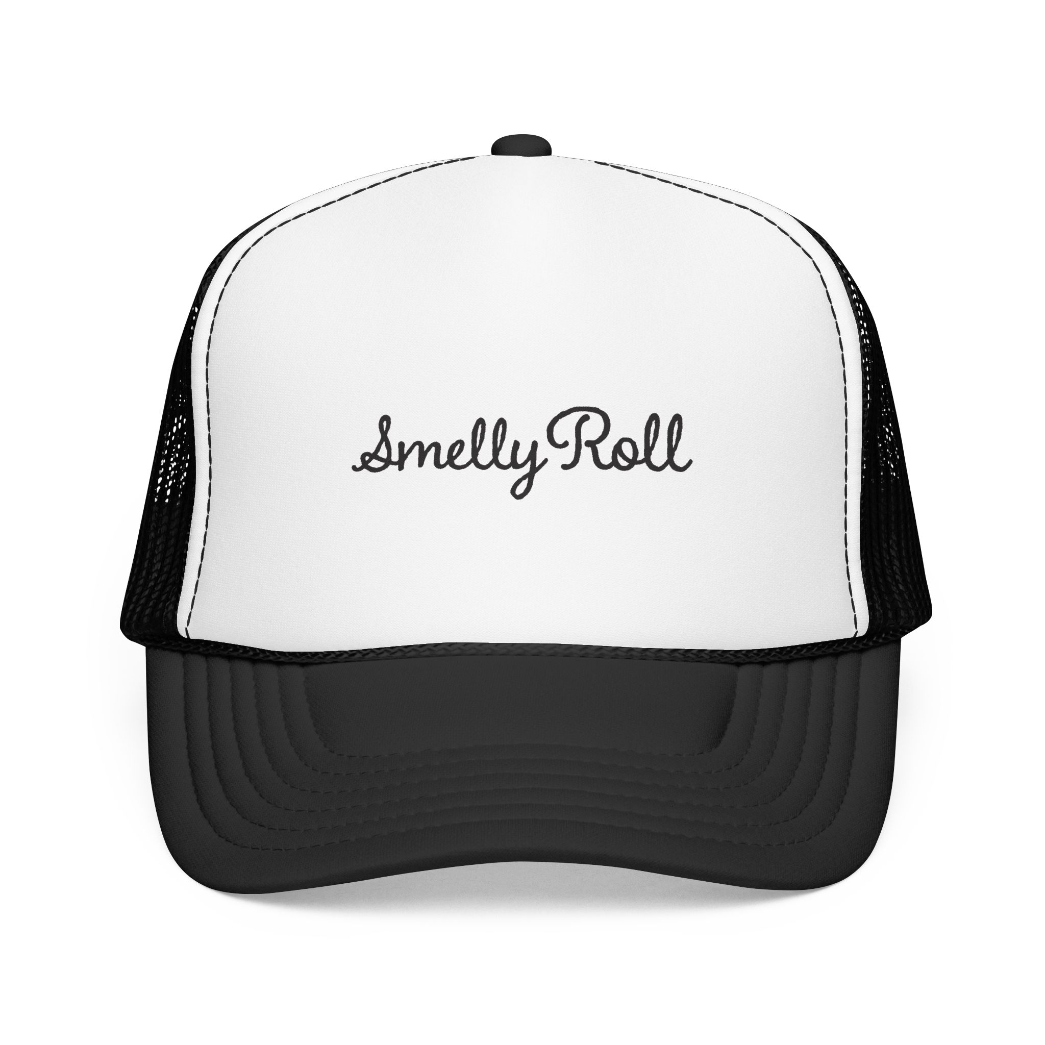 Smelly Roll Trucker Hat - Retro Script Foam Mesh Cap