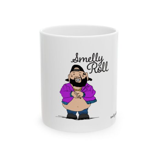 Smelly Roll Funny Graphic Mug — Humorous Character Ceramic Coffee Cup (11oz & 15oz)