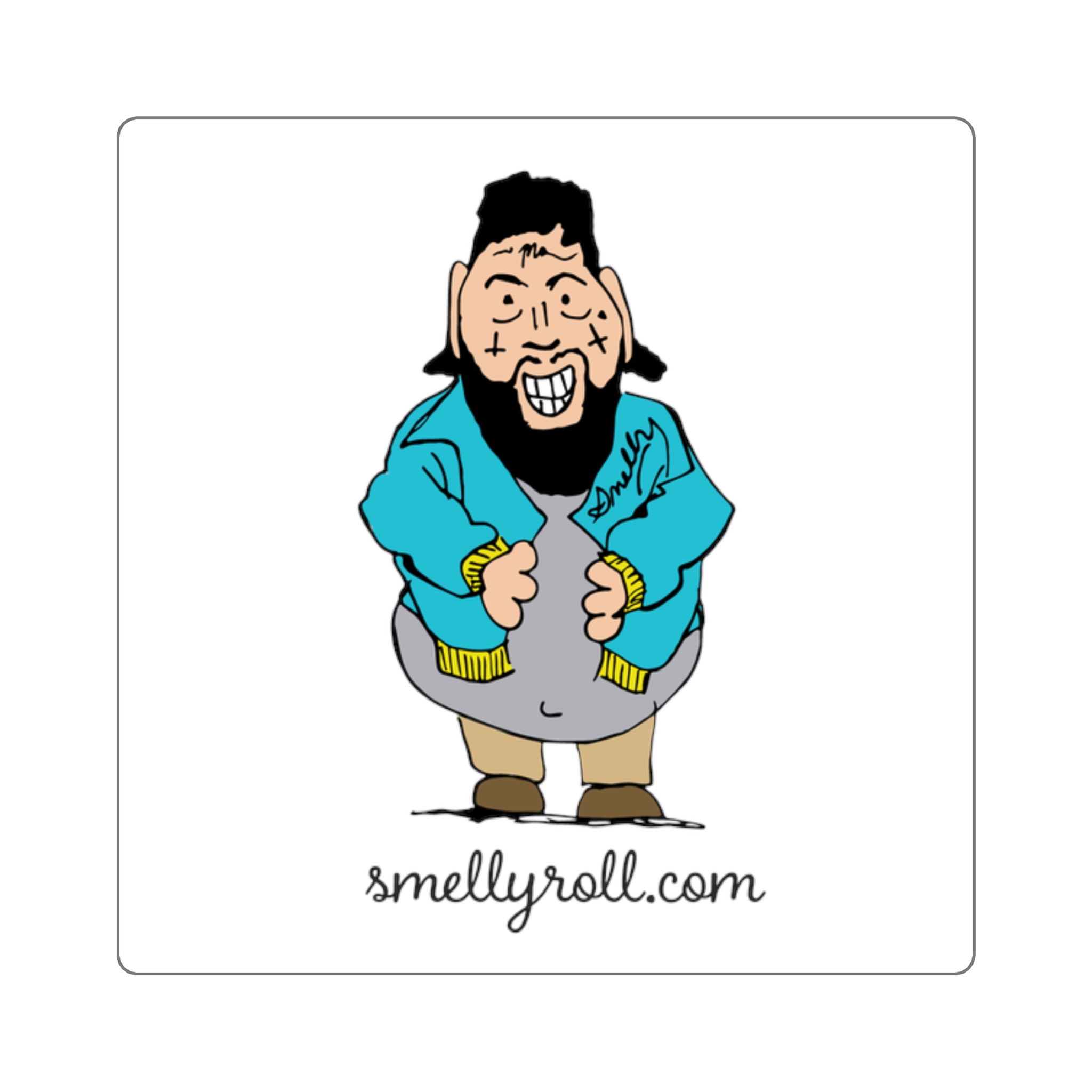 Square Sticker – Funny Cartoon Character